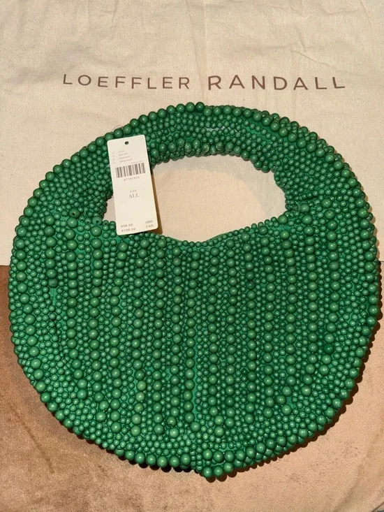 Anthropologie Green Beaded Round Handbag - Picture 2 of 4